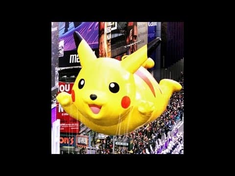 Pikachu balloon - first version, Macy's parade (2001)