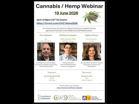 Crop History Consortium: cannabis and hemp
