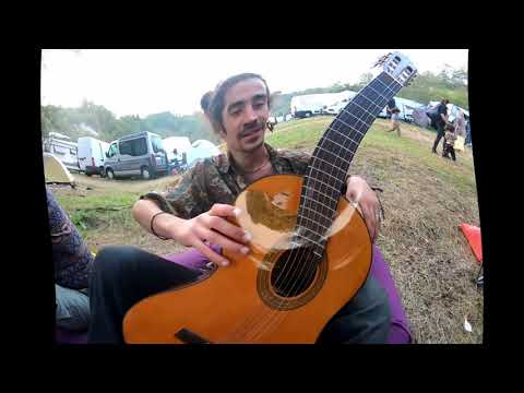 Flamenco guitar in the camping area