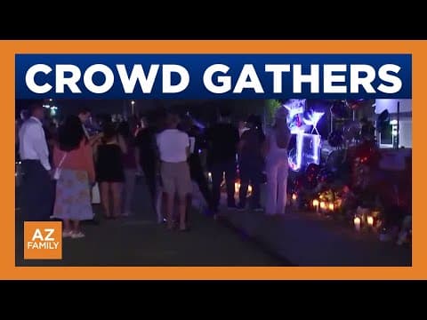 Vigil outside TPUSA as the casket arrives in Phoenix
