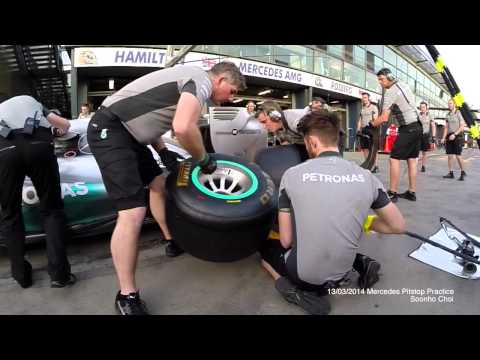 Mercedes Pitstop Practice - 2014 F1 Australian GP