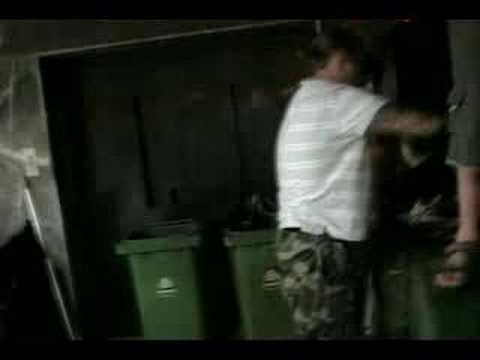 Guests throwing rubbish from a rooftop