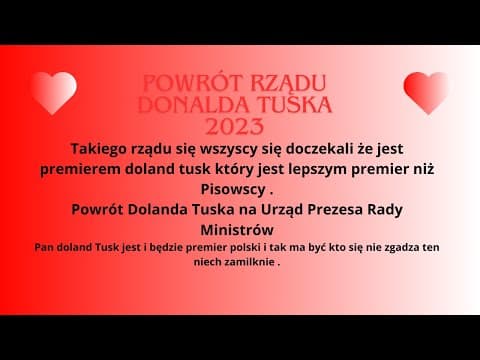 Powrót Rządu Donalda Tuska. Premier Donald Tusk od 2005-2014 od 2023