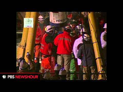 The first Chilean miner is rescued