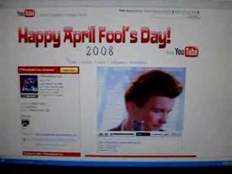 YouTube rickrolls its own front page