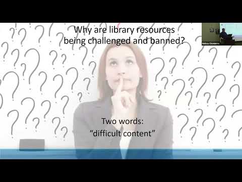 A researcher on library book challenges