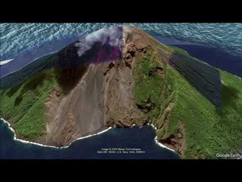 Tinakula. A growing remote volcano Island (near the Solomon Islands)
