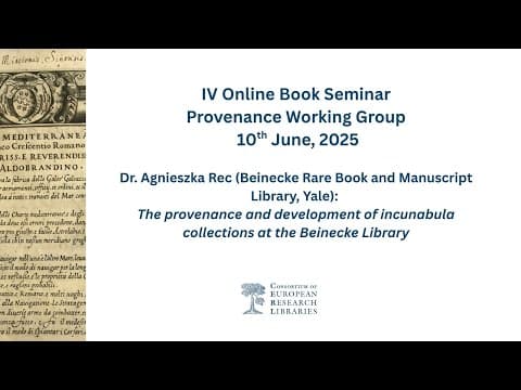 Incunabula provenance at the Beinecke