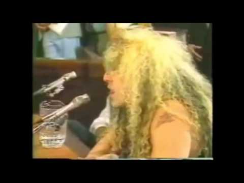 Dee Snider testifies against record labelling at the PMRC hearing