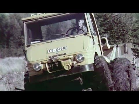 Der Unimog in der Holzernte - Historischer Werbefilm mit Werner Uniknick & Seilwinde