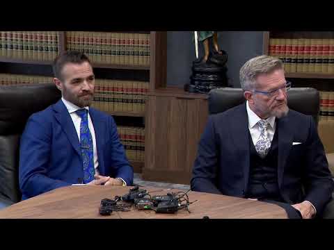 Defence lawyers hold a press conference on the case