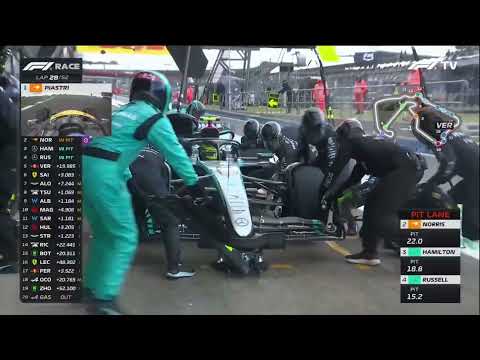 MERCEDES DOUBLE PITSTOP | 2024 Silverstone GP #f1 #hamilton #pitstop #silverstone