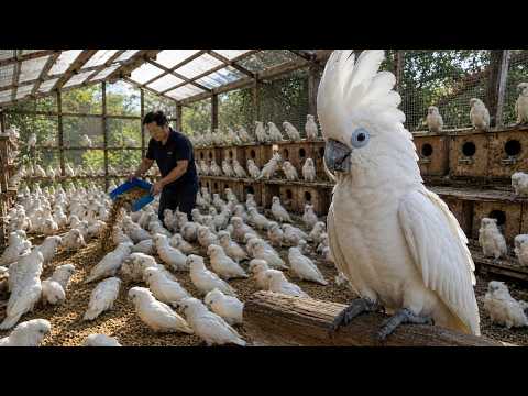 How Solomon Cockatoos Are Raised on a Massive Farm | From Egg to Adult Cockatoo