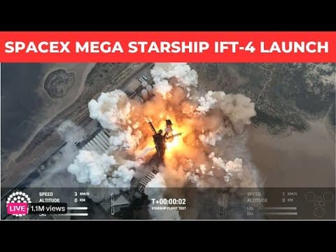 Starship IFT-4 (First Soft Splashdown)