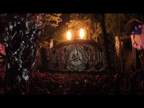 Mainfloor stage design lit at night