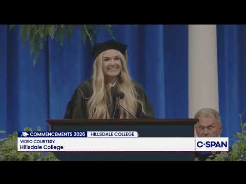 Erika Kirk delivers a college commencement address