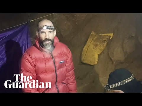American caver Mark Dickey speaks from underground