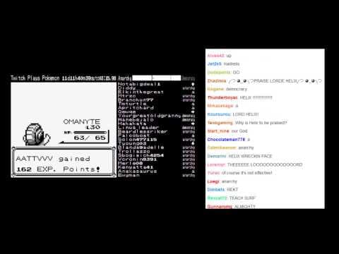 Twitch Plays Pokémon - Lord Helix's first battle