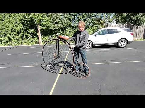 Antique High Wheel Bicycle Springfield Roadster 1889 lever drive, coasts.. not a penny farthing!