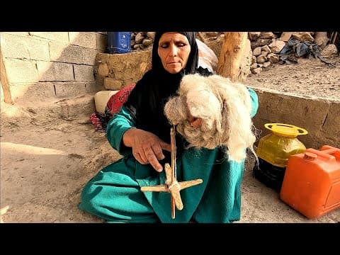 Nomadic women spinning wool