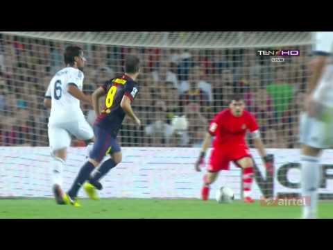 Xavi Goal Against Real Madrid Spanish Supercup Final 23/8/2012[HD]