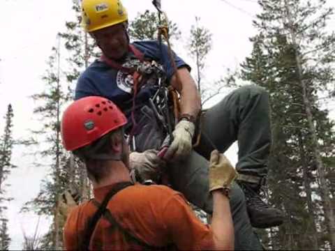 A cave rescue rope pickoff demonstrated