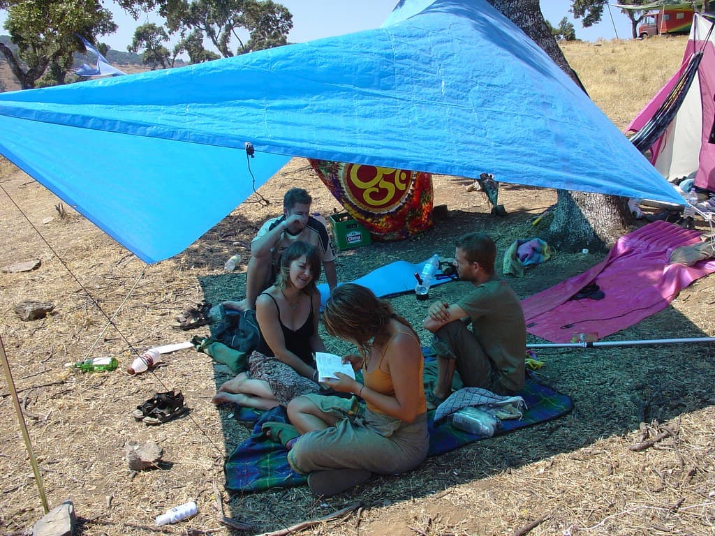 Our shady camp and friends, second view, Boom 2004