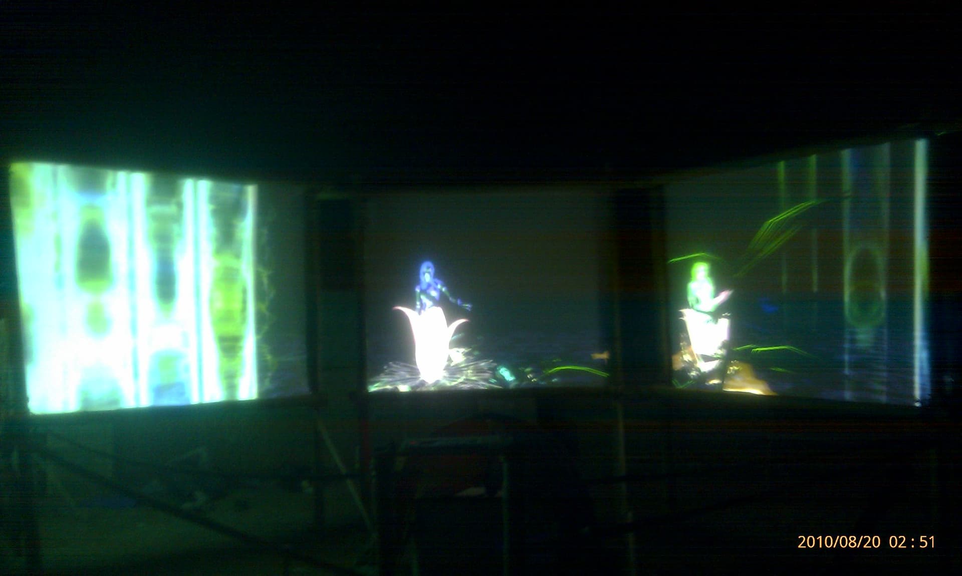 Nucleon interactive visual installtion, second view, Boom 2010