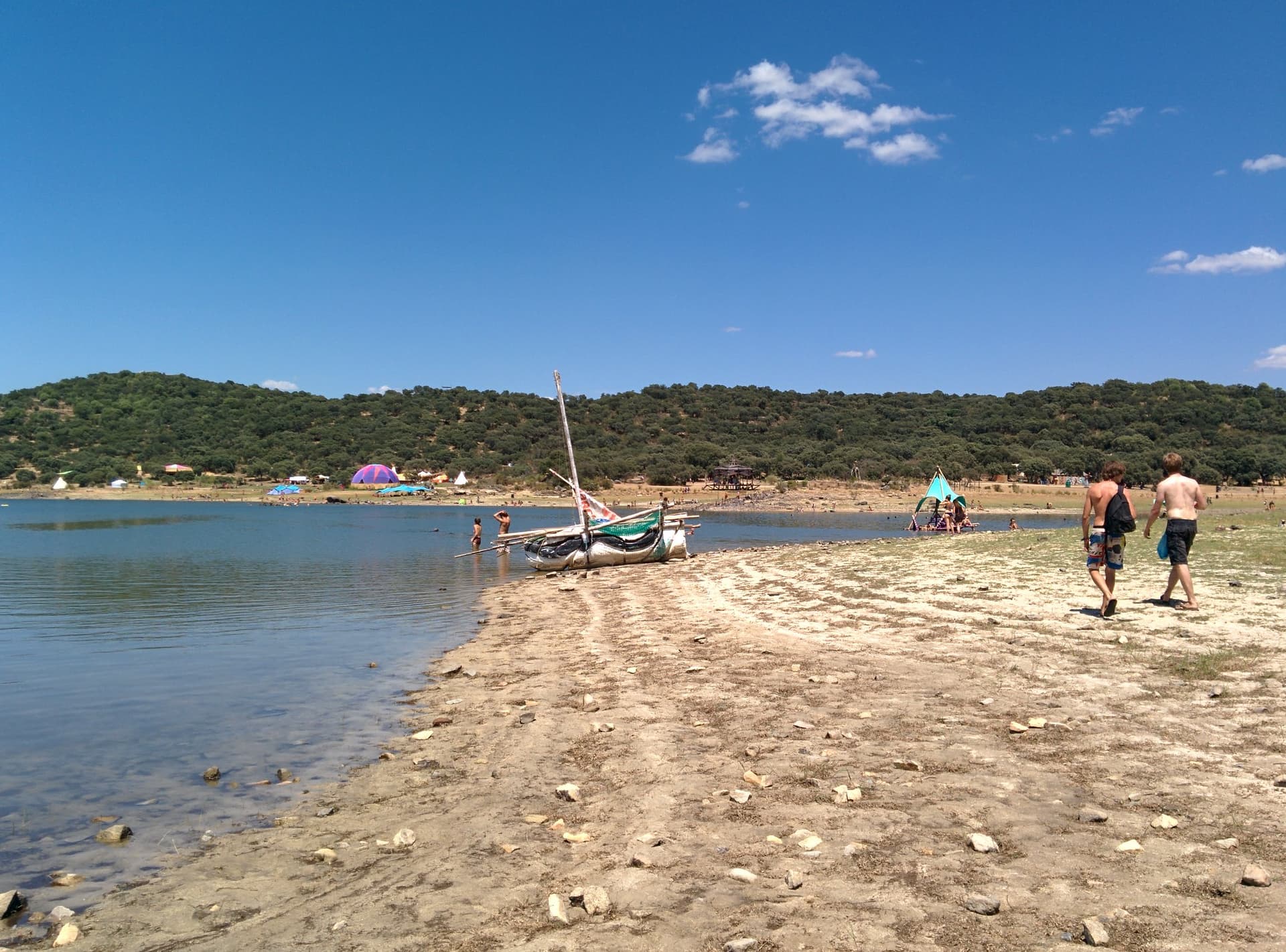 Sailing boat moored on the reservoir, Boom 2014