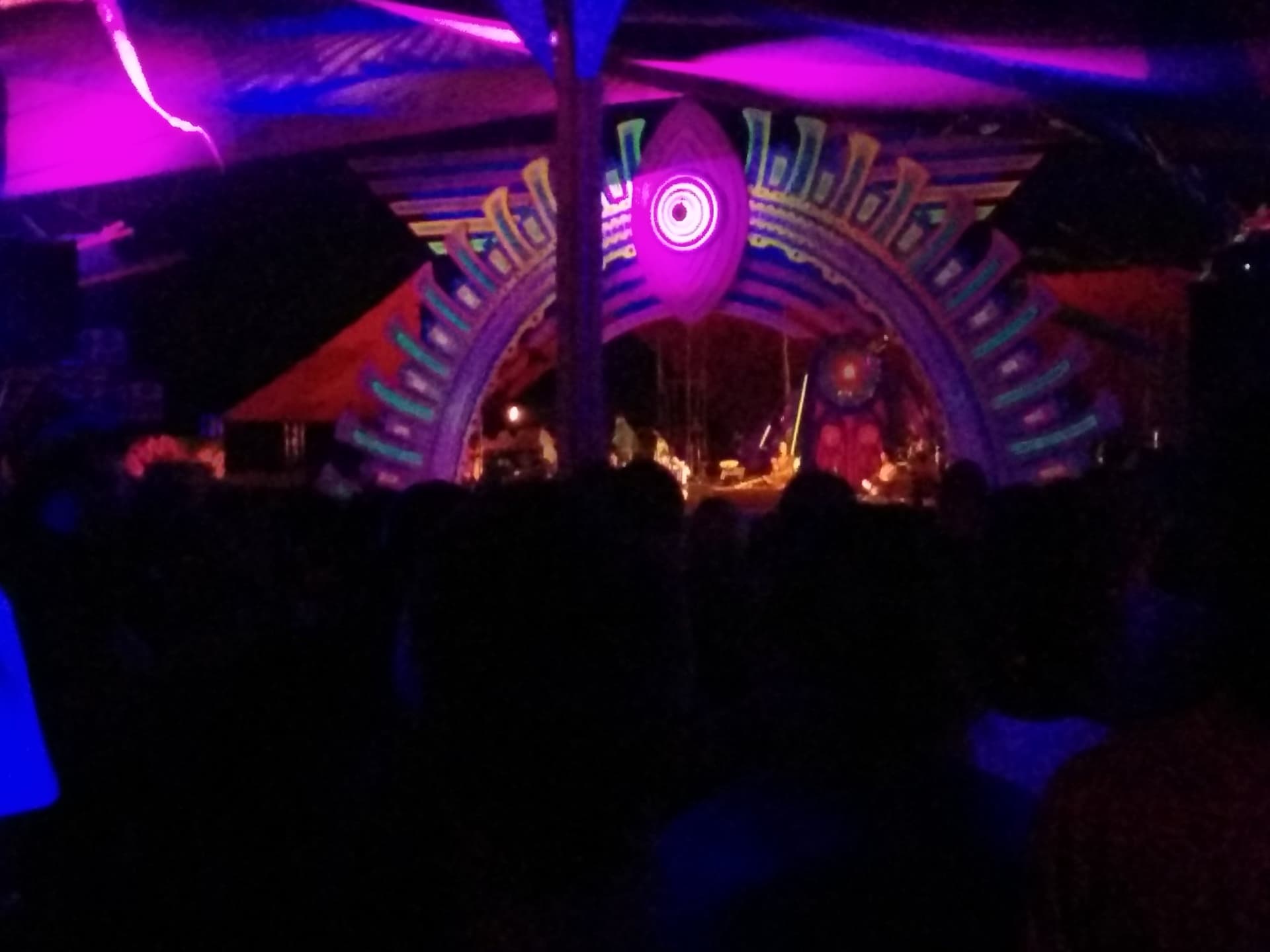 Dance Temple stage lit purple at night, Boom 2014
