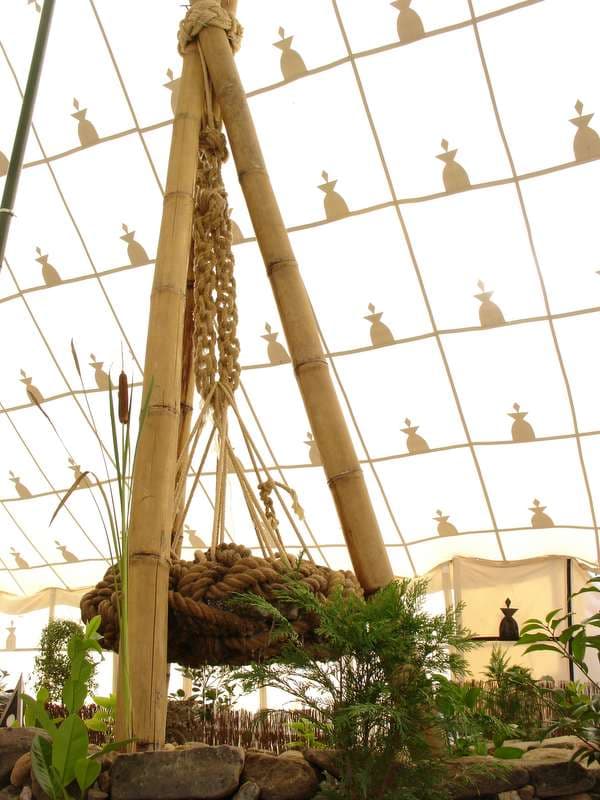 Rope sculpture under the Liminal Village canopy, Boom 2006