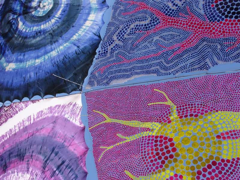 Dyed and dot-painted shade panels, Boom 2006