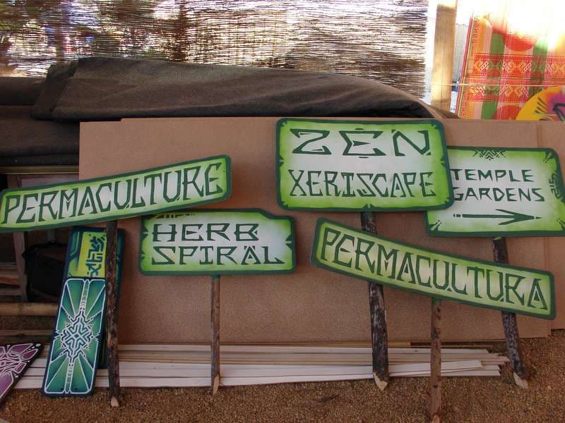 Permaculture and Zen Xeriscape garden signs, Boom 2006