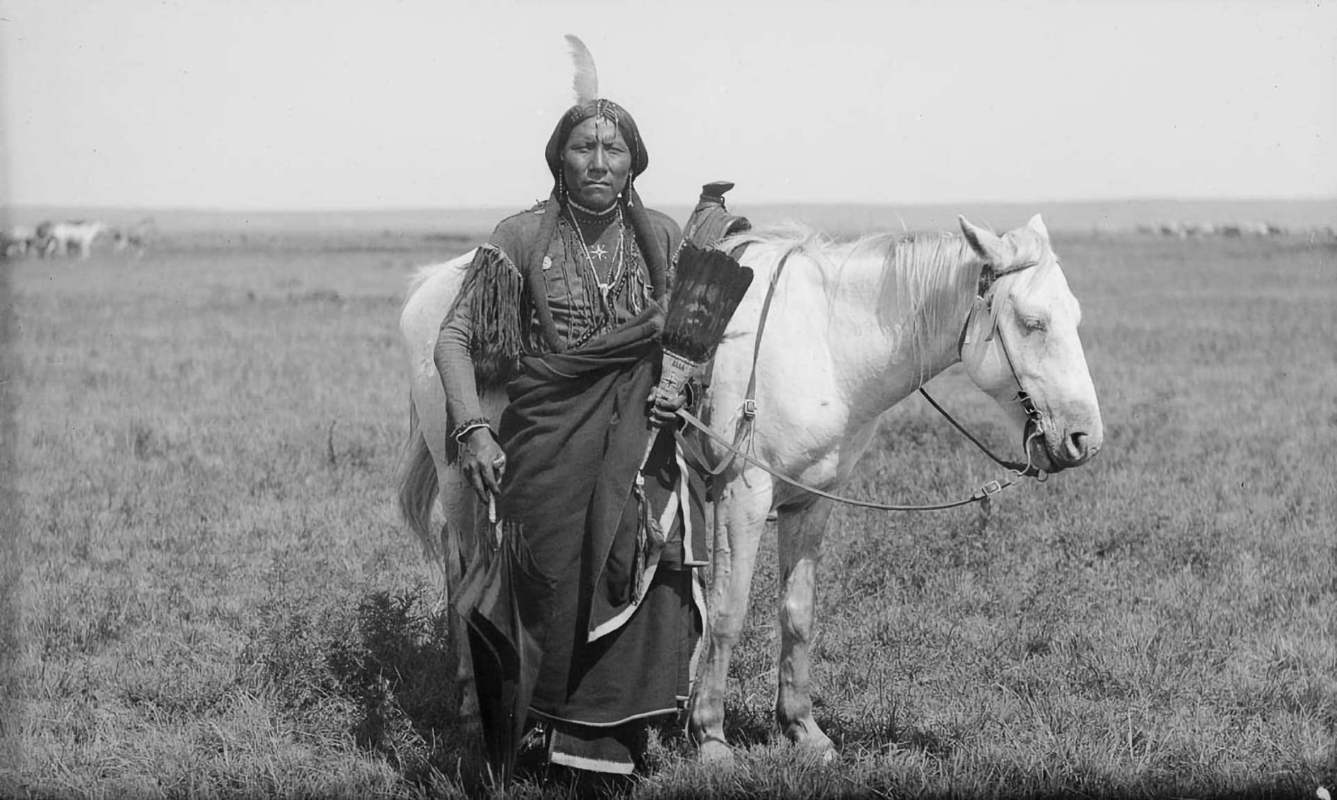 Ako, a Comanche warrior and horse