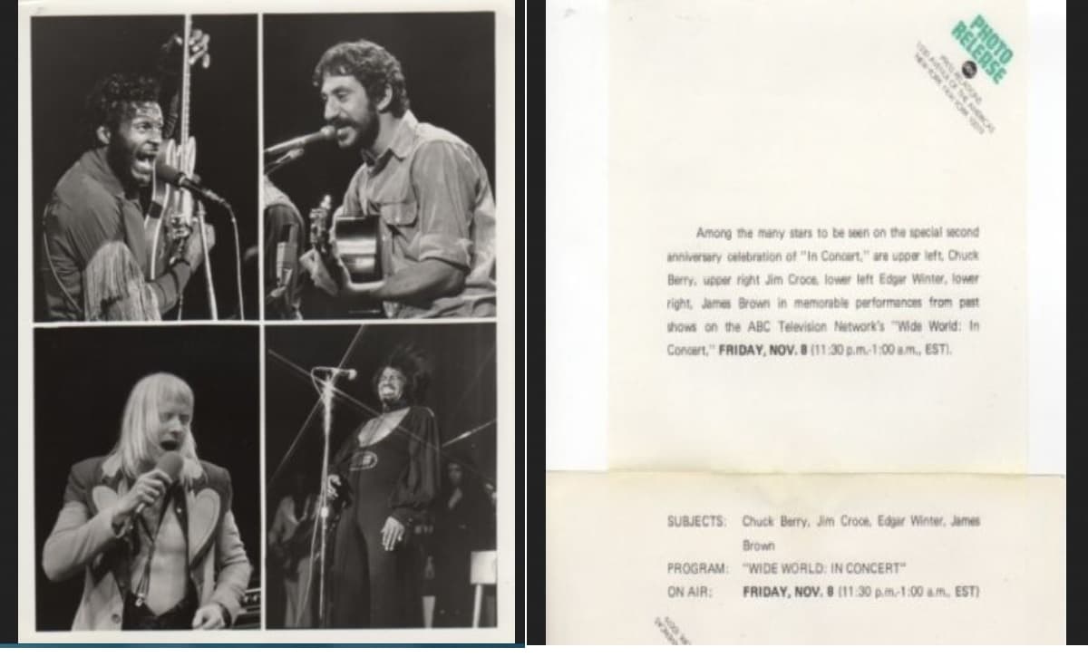 James Brown on the ABC television programme In Concert in 1974