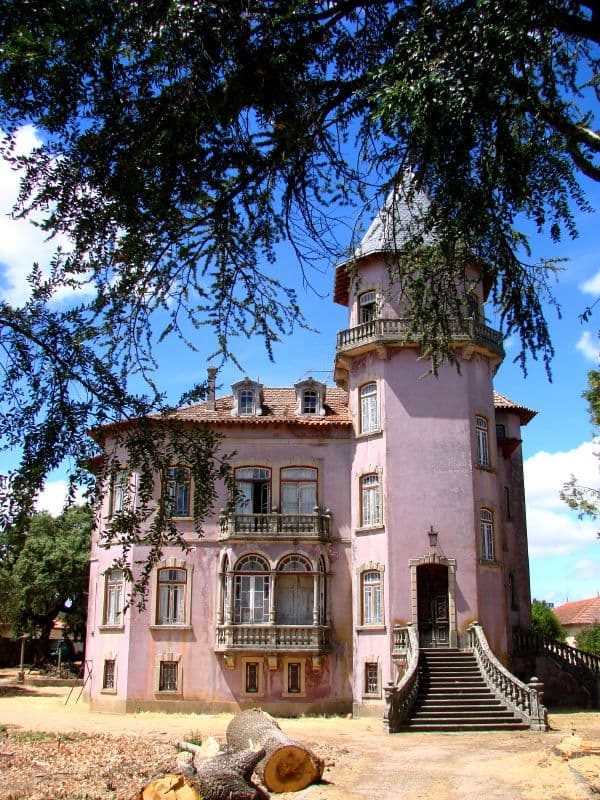 Pink manor house near the festival site
