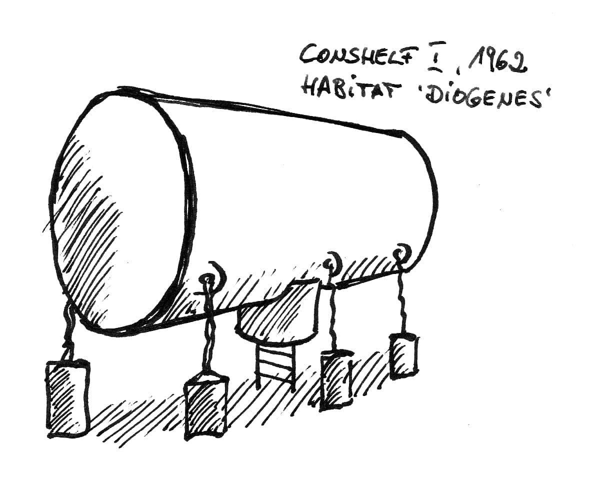 Diogenes, the Conshelf I habitat, 1962