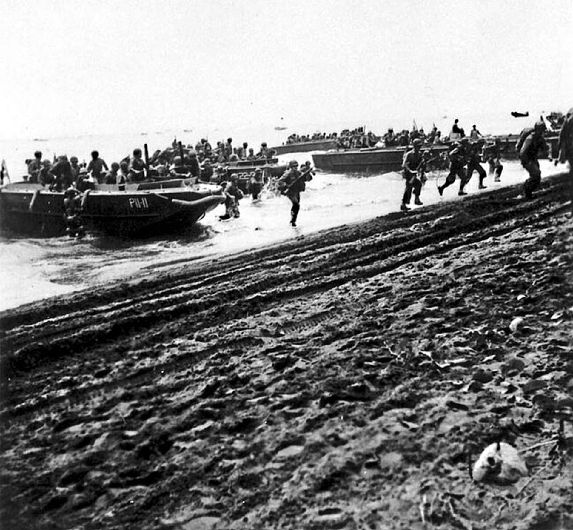 U.S. Marines storm ashore on Guadalcanal