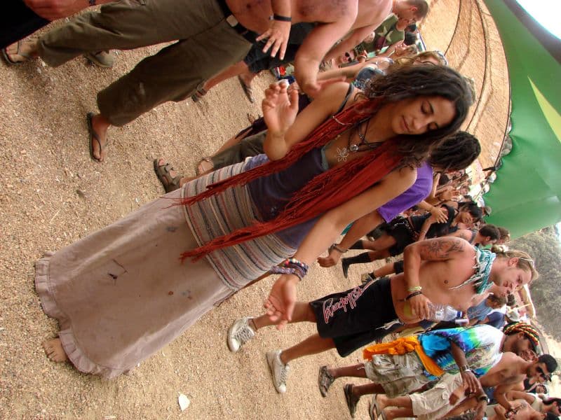 Dancers on the dust in the afternoon