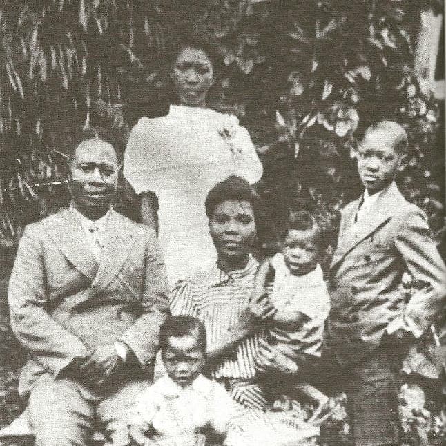 The Ransome-Kuti family in Abeokuta, Nigeria, around 1940, including the young Fela
