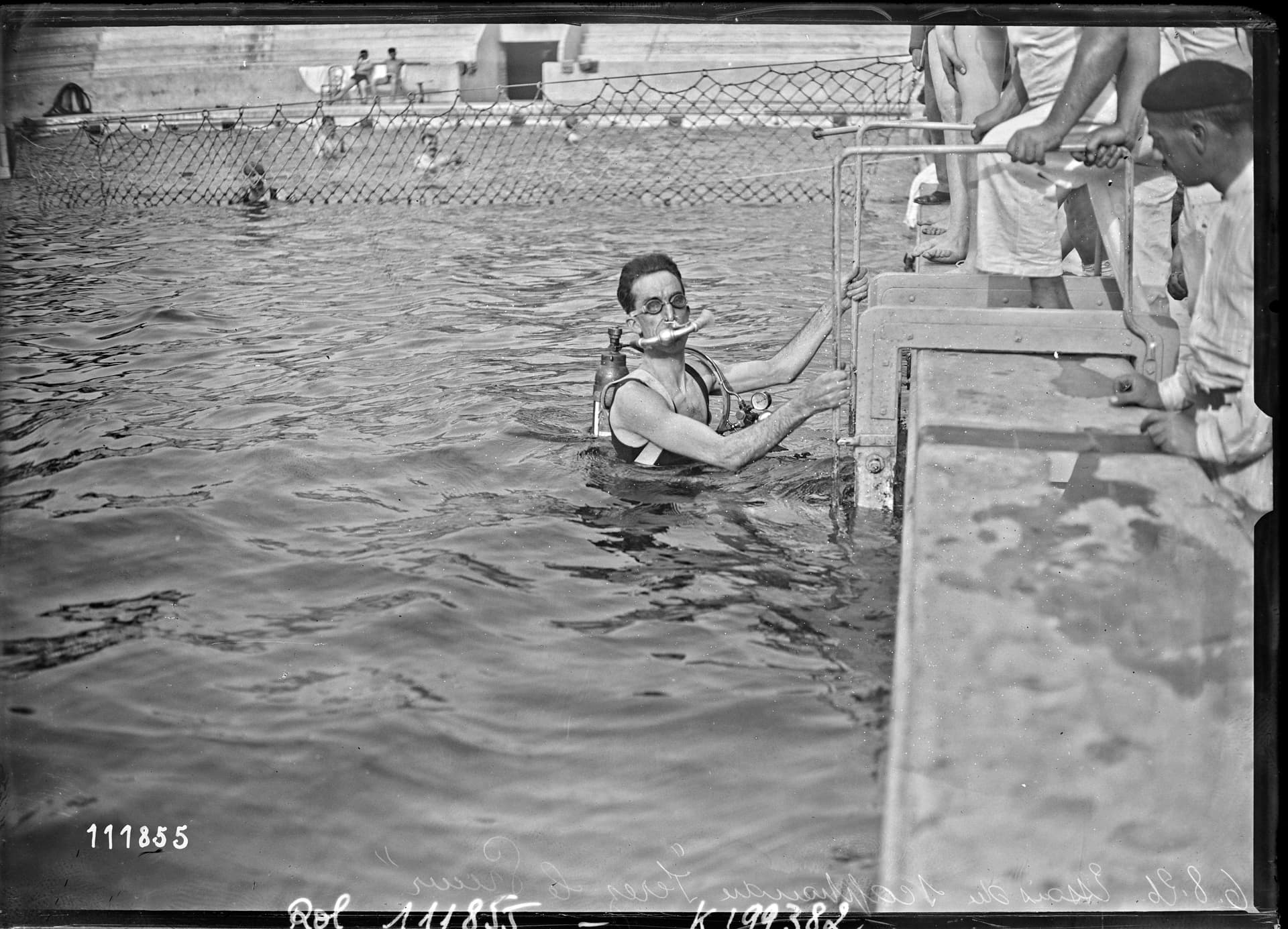 Commandant Yves Le Prieur with his diving apparatus, 1926