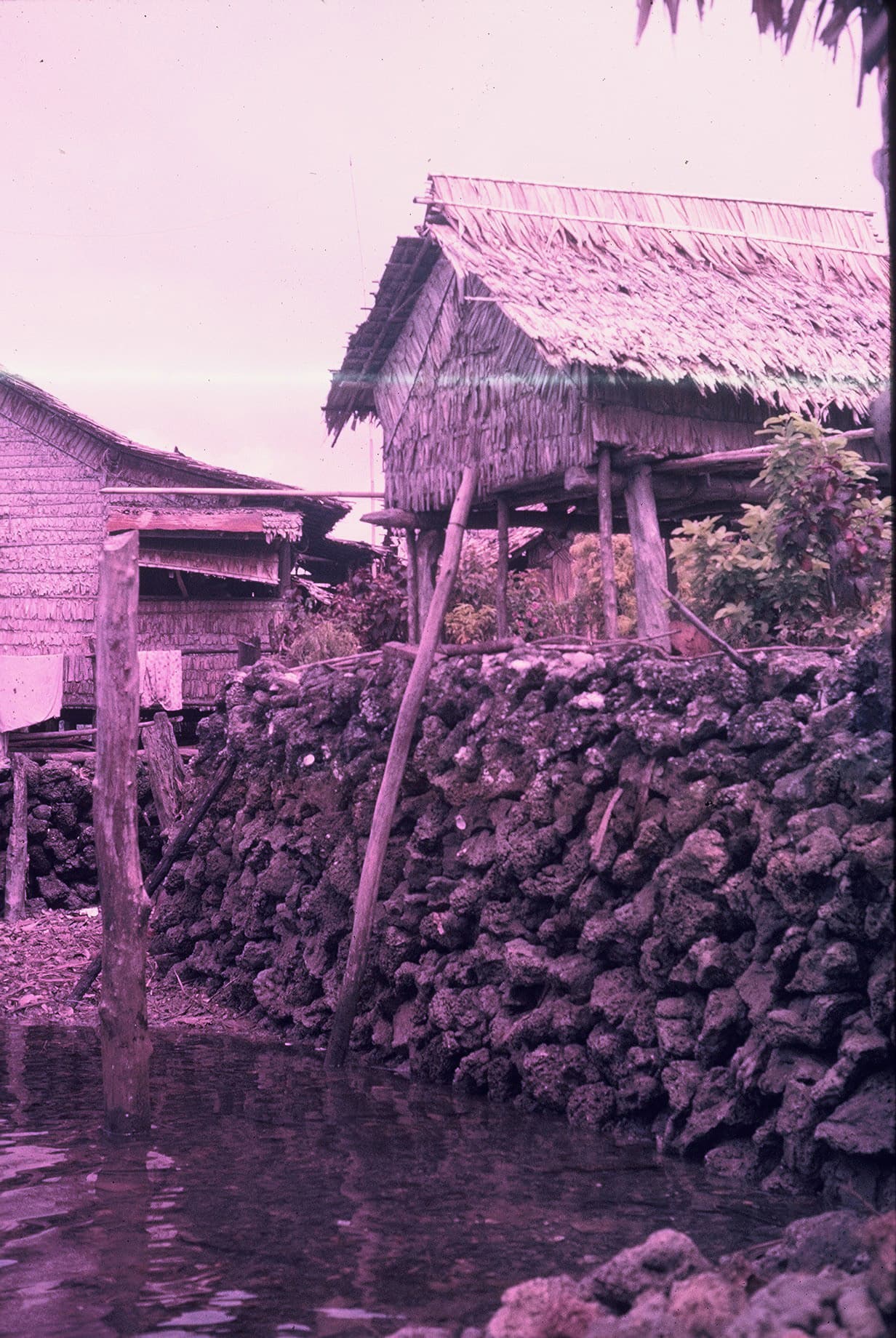 The sea wall of Foueda island at low tide