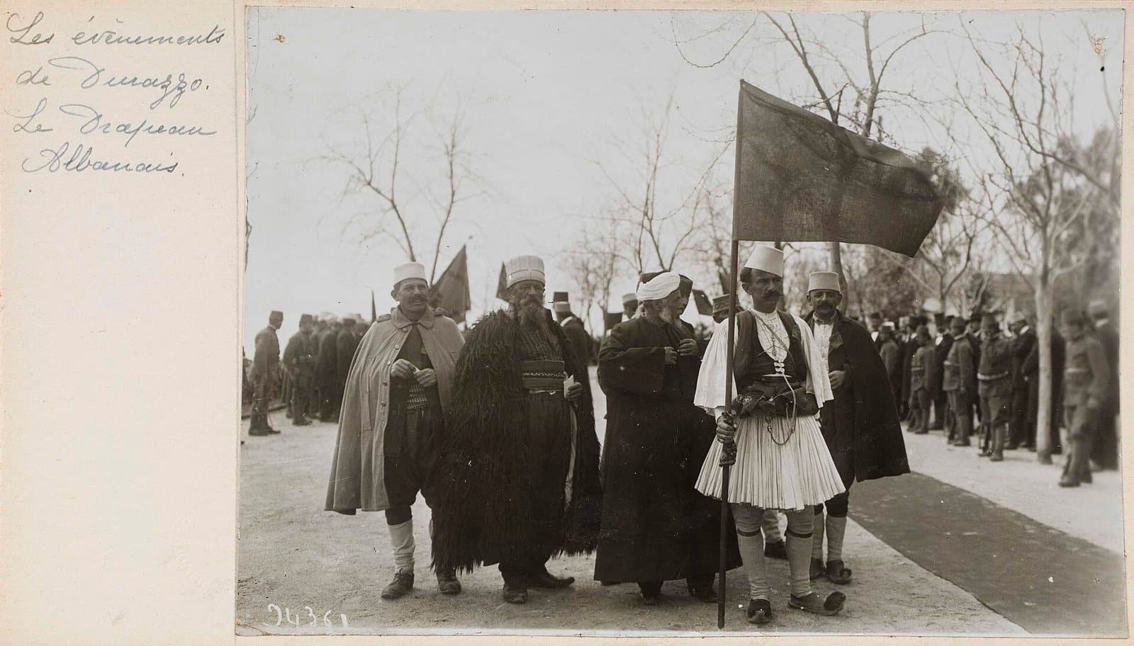 The Albanian flag during the events at Durrës
