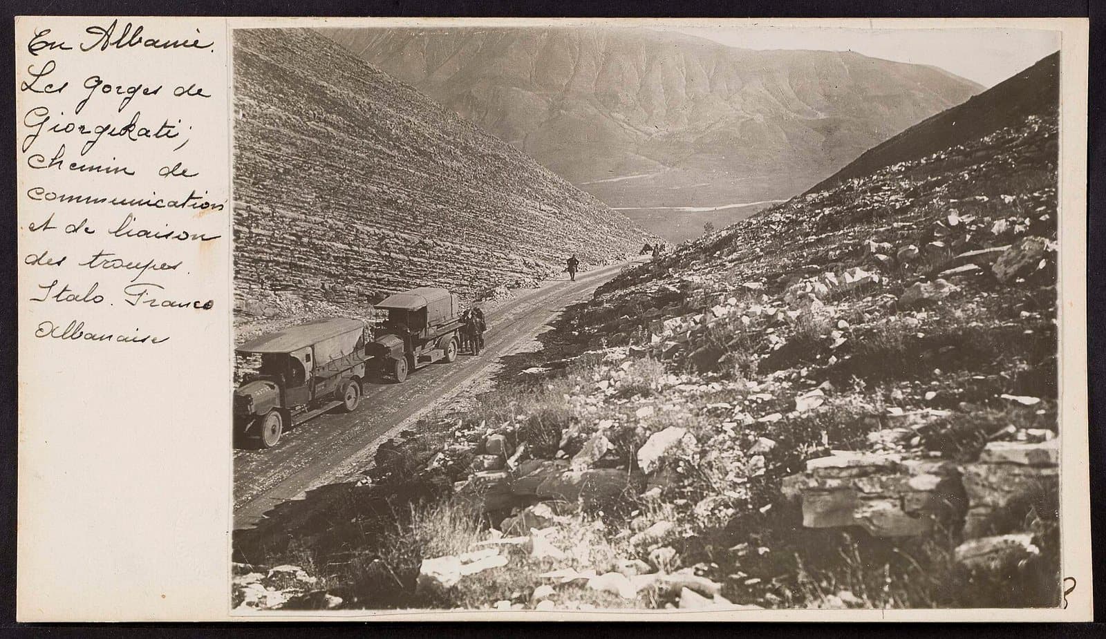 Mountain road used by Allied columns in Albania