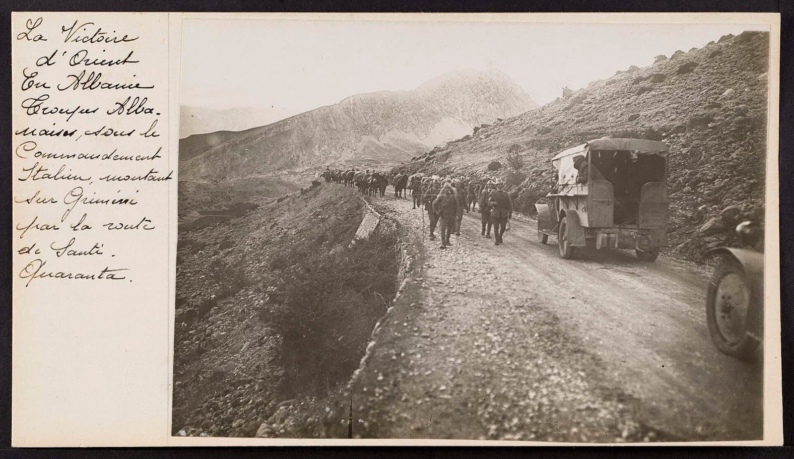 Albanian troops on the march to Gjirokastër