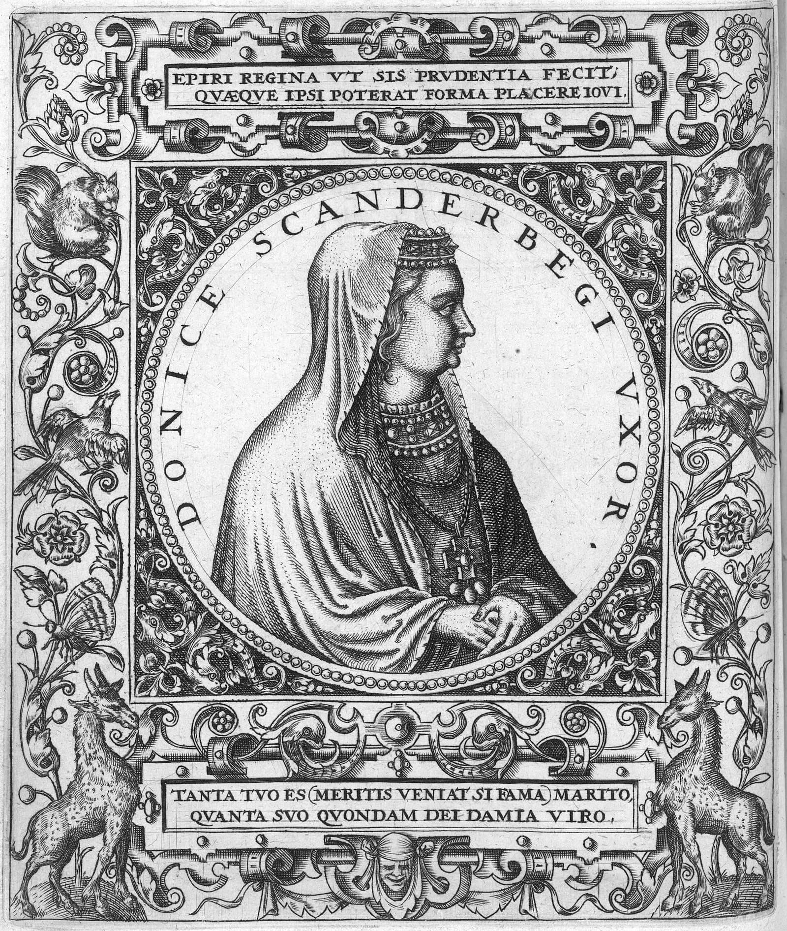 Engraving of Donika Arianiti, 1596