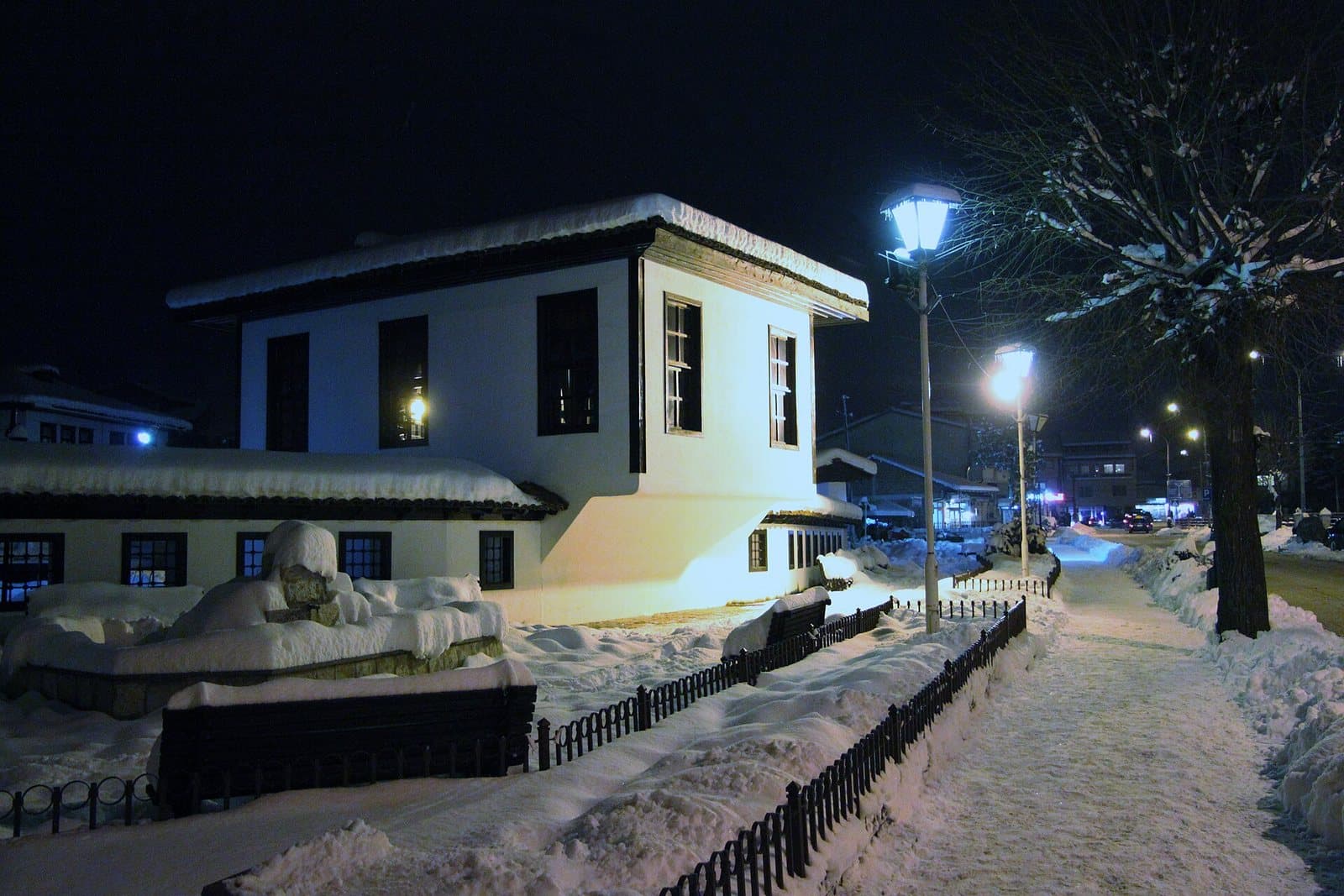 The League of Prizren complex at night