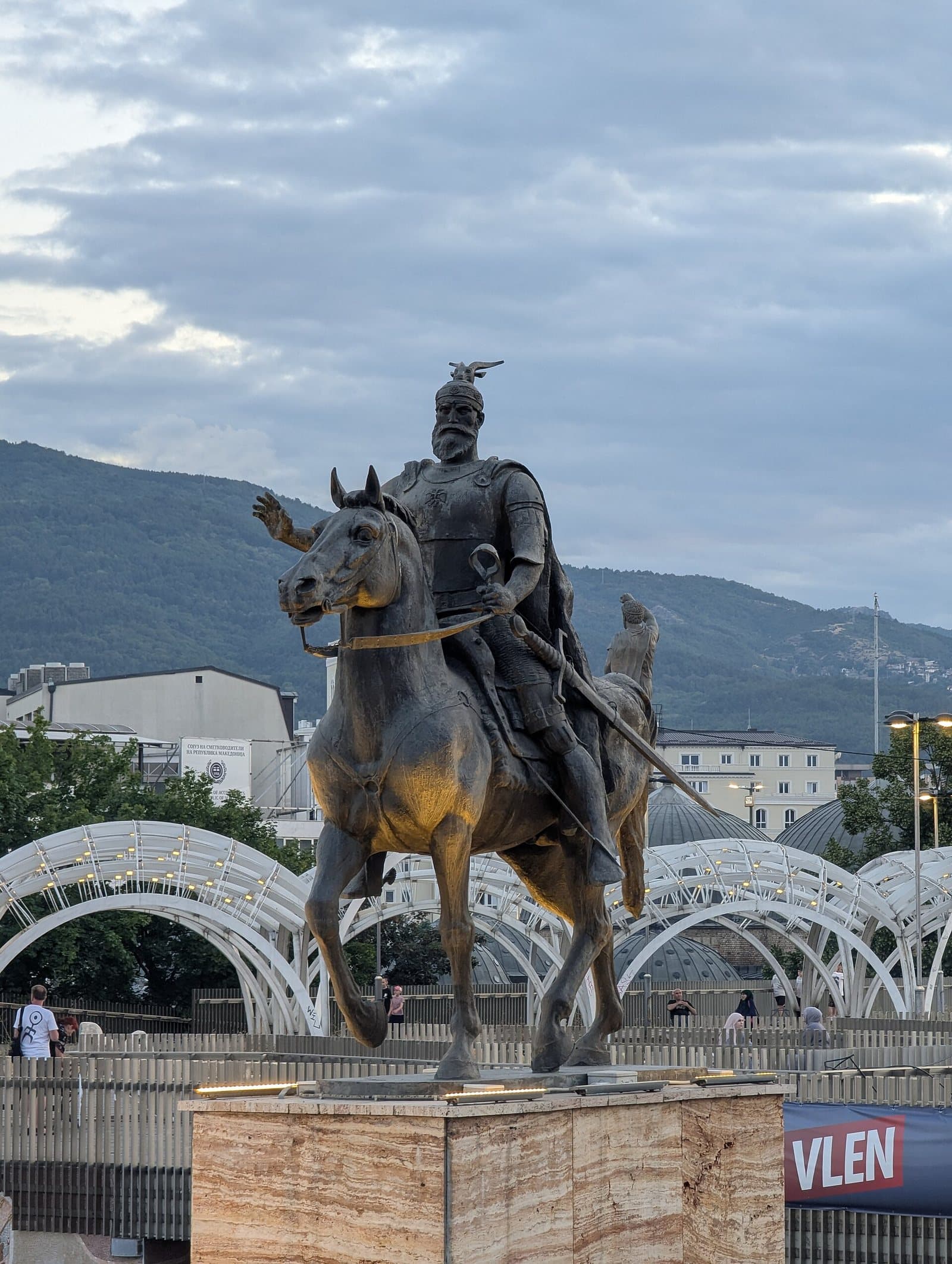 Skanderbeg on horseback in Skopje