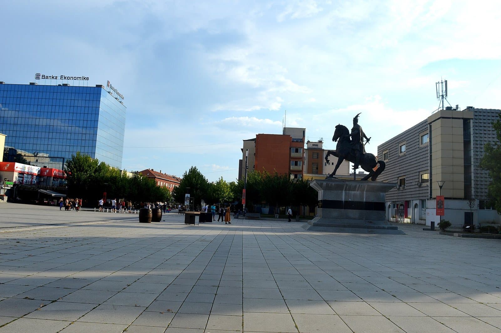 The Skanderbeg statue on Tirana's central square