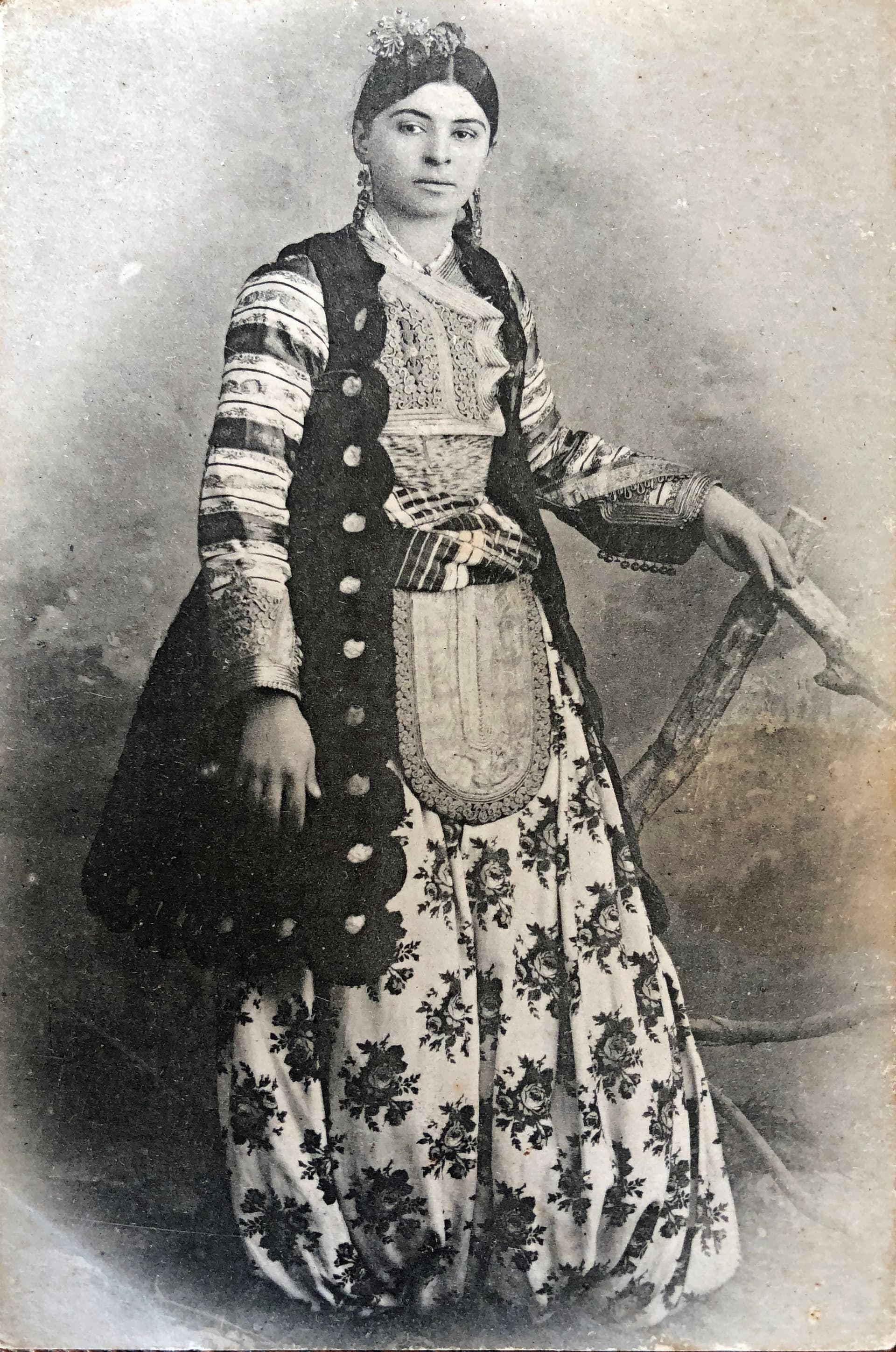 Orthodox woman of Shkodra, postcard by Kolë Idromeno